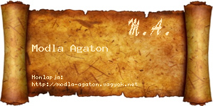 Modla Agaton névjegykártya